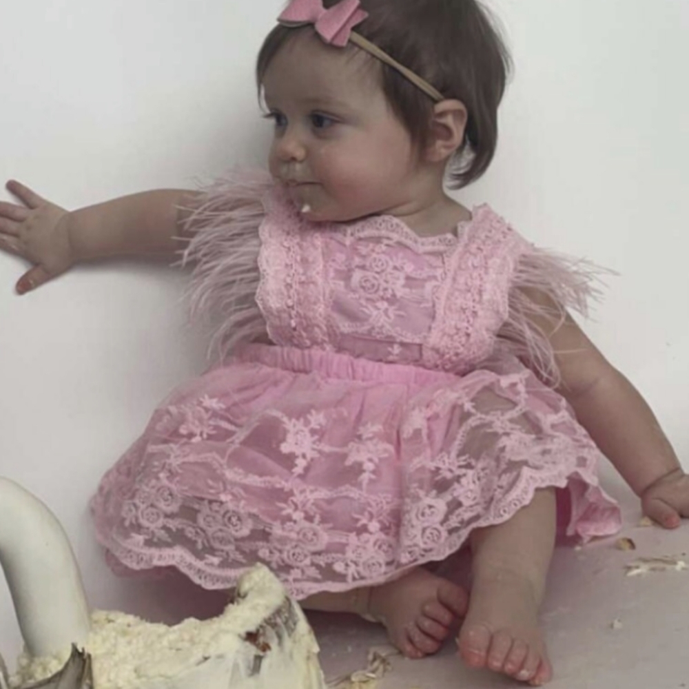 Pink Dress Pastel Rainbow Dress romper  Clothes Birthday Clothes swan Outfit